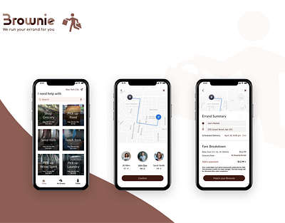Brownie: UX/UI Design of an Errand-Running App mobile app ui design ux design