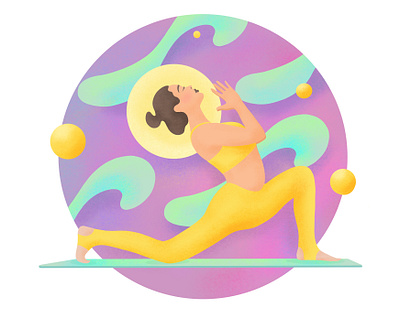 Daily yoga illustration artwork asana colorfull enlightenment girl illustration lady light lights mantra mediation namaste procreate yoga yoga logo yoga pose