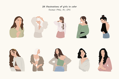 ELEGANT GIRLS graphic collection ai branding collection creative design elegant elements eps eps file fashion girl graphic graphic design illustration instagram logo png png to vector vector