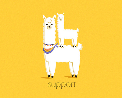 Responsive alpaca adobe illustrator alpaca animal care characterdesign cute design funny help illustration lama llama responsive support vector vectorart