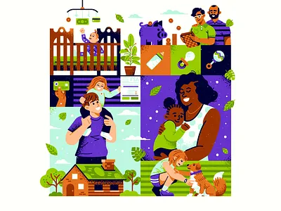 The Costs of Parenting baby child collage credit debt grid illustration kids parenthood parenting parents toddler vector