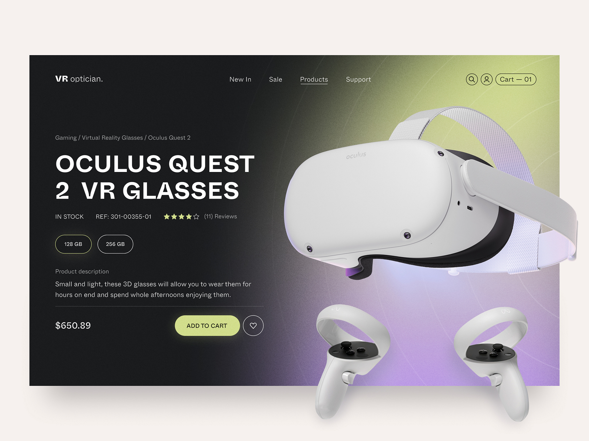 VR Optician site by Arounda Product & UI/UX for Arounda