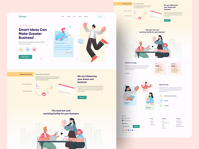 Landing page exploration on a start up Marketing agency bestlandingpage design illustration landing landing design landing page landing page design landingpage lowcostdesigner ui ui ux ui design uidesign uiux ux design uxdesign web design webdeisgn webdesign website design