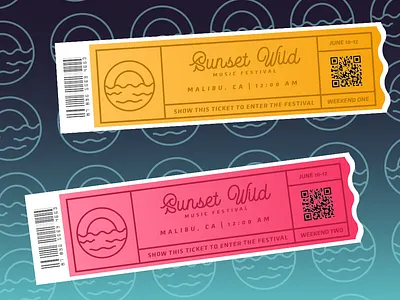 Sunset Wild Ticket Design branding design music fesival print print design ticket ticket design