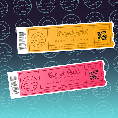 Sunset Wild Ticket Design branding design music fesival print print design ticket ticket design