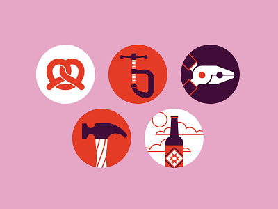 Oktoberfest Icons beer brew hammer icon set iconography icons iconset plyers pretzel tools vice