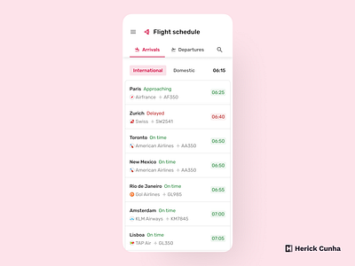 Flight Schedule app design figma flight flight app flights herick cunha mobile trip ui ux