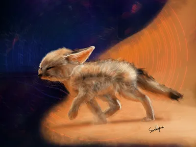 Into the darkness abstract animal clip studio paint creative digitalart fox fur illustration space wacom intuos