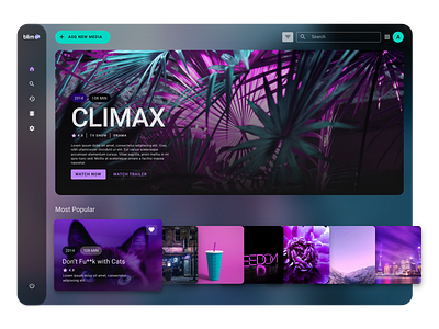 Blim TV Redesign 💜 broadcast climax design figma flat glassmorphism minimal redesign redesign concept responsive tvshow ui uidesign