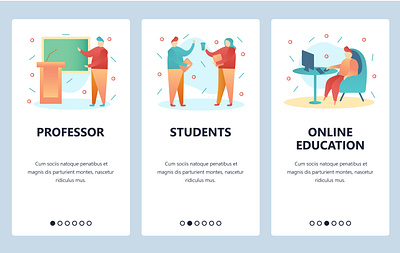 Online education. Mobile app onboarding screen. banners education illustration mobile app onboarding screen online education ui uiux ux ux design uxdesign vector illustration vectorgraphics vectorgraphics.io