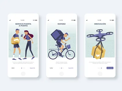Delivery 2d animation app delivery design flat illustration mobile app ui
