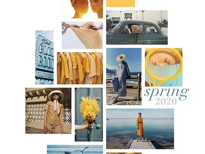 SPRING 2020 MOOD BOARD apparel brand identity branding clothing design fashion graphic design identity moodboard