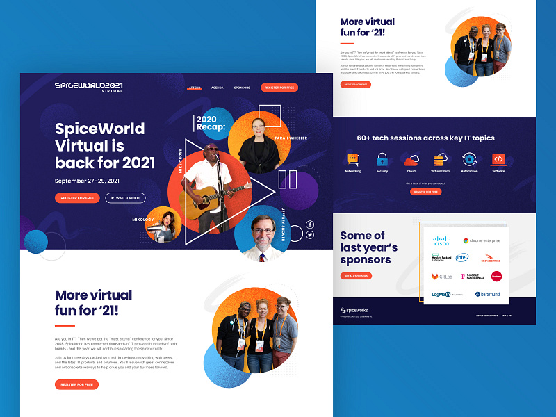 SpiceWorld 2021 Homepage brand circles colors design grunge spiceworld stippled web web design