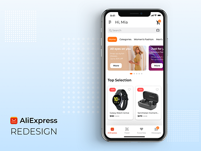 AliExpress iOS App Redesign aliexpress app design home page ui ios minimal mobile app mobile design ui ux