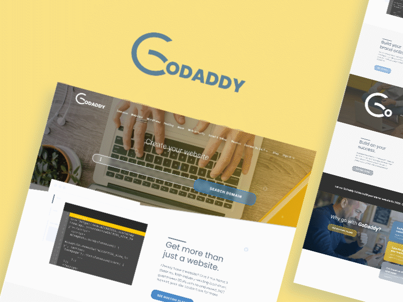 Landing Page Design for godaddy.com animation design godaddy landing page concept landing page design landing page ui landingpage ui ux vector webdesign