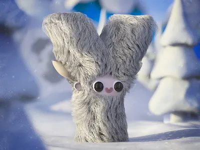 Y is for Yeti 36days 36daysoftype 36daysoftype08 3d 3d art animal c4d cgi cinema4d cute cute animal fur illustration nft nftart redshift redshift3d render snow yeti
