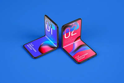 Galaxy Z Flip Mockup | Folding Smartphone abstract clean device display laptop mac macbook mockup phone phone mockup presentation realistic simple smartphone theme ui ux web webpage website