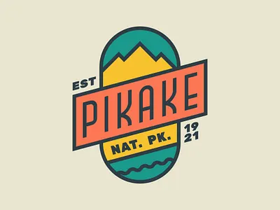 Daily Logo Challenge Day 20 logo logo design mountain national park national park logo pikake popular logo popular logo design retro