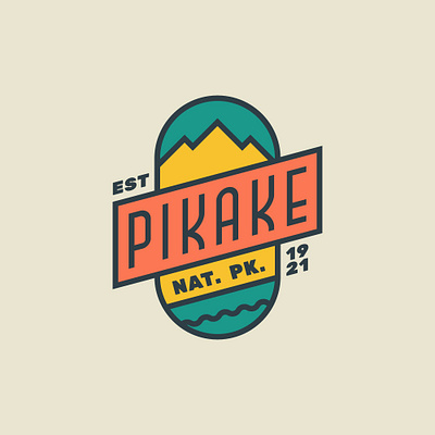 Daily Logo Challenge Day 20 logo logo design mountain national park national park logo pikake popular logo popular logo design retro