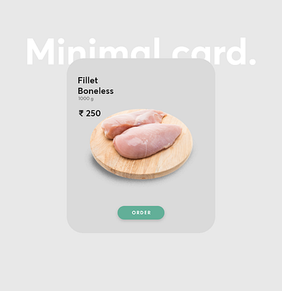 MINIMALISTIC CARD app chicken chicken delivery app design food delivery app food ordering app illustration mobile app mobile design mobile ui