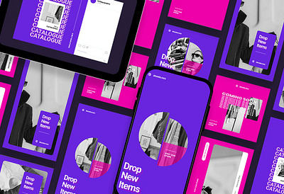 Iconic Neon Fashion Instagram Posts & Stories blog blogger branading design iconic instagram banner instagram post instagram posts instagram stories instagram story template modern neon post posts social media social media pack social media template stories story template