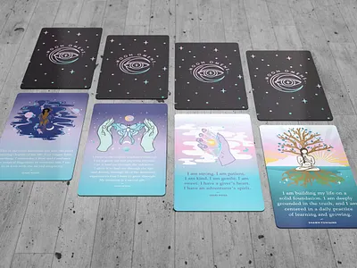 Affirmation Cards color design digital art illustration illustrator lines moon packaging wip witchy
