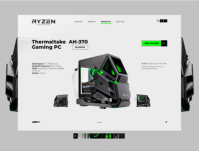 eCommerce pcgaming Ryzen 2022 dashboard ecommerce ecommerce shop figma frame landing productdesign uiux web white whitedashboard