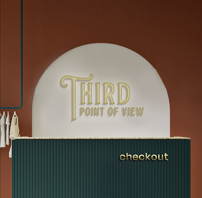 Interior Checkout branding vintage wayfinding