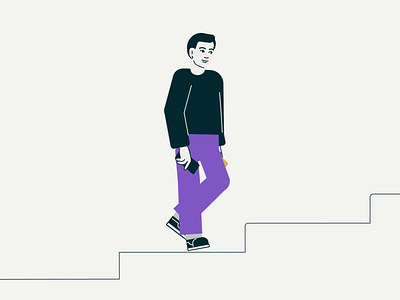 illustration_stairs 2d animation branding illustration