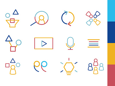 Iconography - Agile agile agility collective flat flat design flat icons geometric geometric design geometry icon icon design icon set iconography iconography graphic icons linear lines team teamwork workshop