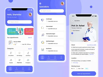 Medical Mobile App "Find your doctor nearby" doctors hospital medical medicine mobile app mobile ui