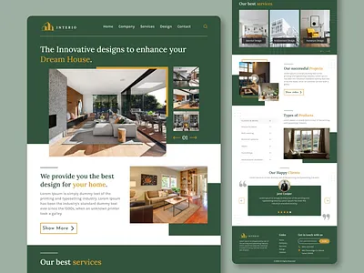 Architecture and Interior landing page Design app architecture branding clean decoration design furniture store interior interior agency interior design interiors landing page ui uidesign uiux ux web web design web development