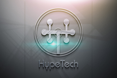 Hypetech Glossy Mockup branding logo design typography