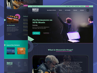 Mountain Stage dark ui event event design homepage illustration live music music musician ui ux web design website west virginia