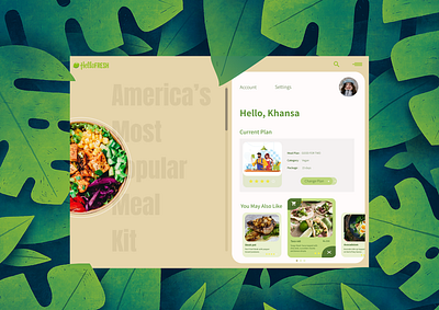 Take on Hello Fresh- Food App UI Concept design minimal ui web