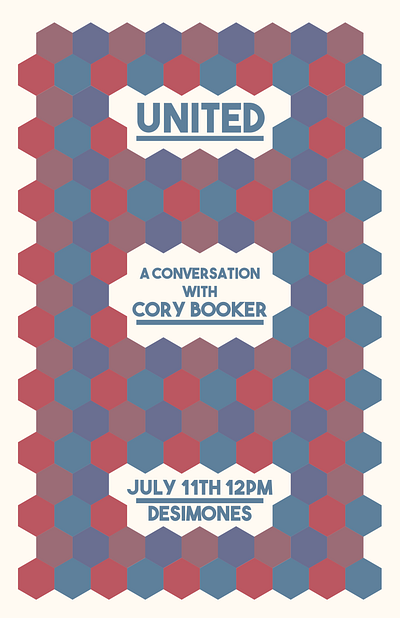 UNITED - A conversation with Cory Booker design politics poster