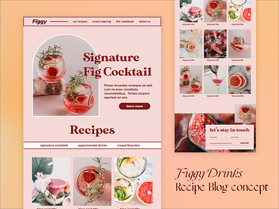 Figgy Drinks 02 | Recipe Blog Concept adobe xd adobe xd design blog concept blog design branding recipe blog concept ui web web design web designer website mockup