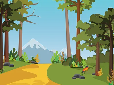 Forest Illustration color forest illustration illustrator kids illustration yellow