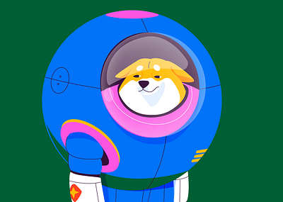 akita for 36 days of type 36daysoftype akita astronaut costa rica cute puppy dog illustration nasa space