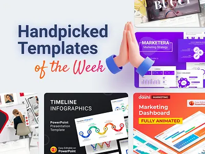 Our Handpicked Templates of the week 🔥 business clean creative creative design dashboard dashboard ui design infographic infographics marketing multipurpose pitch deck portfolio powerpoint powerpoint template pptx presentation slides timeline