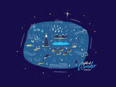 Lights of Wonder childlike handlettering illustration illustrator marketing vector