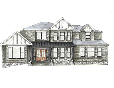 Deluca Residence exterior design hand drawn