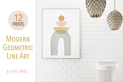 Modern Geometric Line Art Posters abstract art posters collection design elements geometric design geometric posters graphic illustration line art posters modern modern art modern design poster art poster collection poster design posters trendy trendy wall art vector