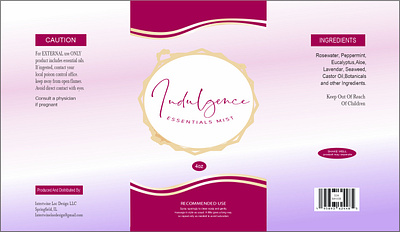 indulgence essential mist cosmetic branding design typography