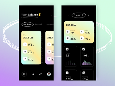 Fitness & Workout App 🔥 calories clean dark dark app dark mode dark ui diet diet app fitness fitness app product design ui ui design ux design workout workout app workout of the day workout tracker