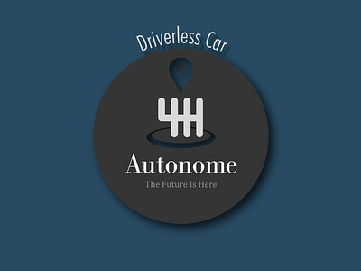 Driverless Car Logo blues driverless car graphic design greys logo