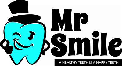 Mr. Smile branding dental logo illustration typography vector