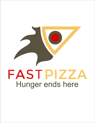 fast pizza illustration logo design vector