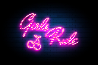 Girls Rule Neon branding figma neon