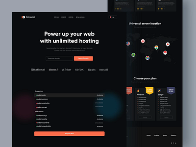 Hosting Service Website Exploration animate animation animations card dark mode dark theme domain hosting hosting service hosting website pricing principle prototype web web design webdesign website websites wordpress wordpress theme